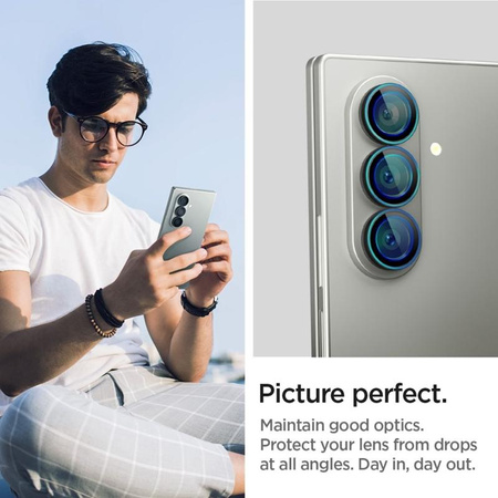 Spigen Optik Pro HD GLAS.TR EZ Fit kameravédő 2-Pack - Lencsevédő üveg Samsung Galaxy Z Fold 7 (2 db)(Fekete)