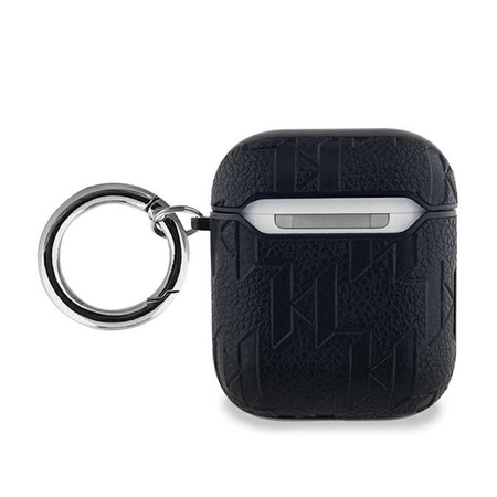 Karl Lagerfeld Monogram Karl & Choupette Head - Étui AirPods 1/2 gen (noir)