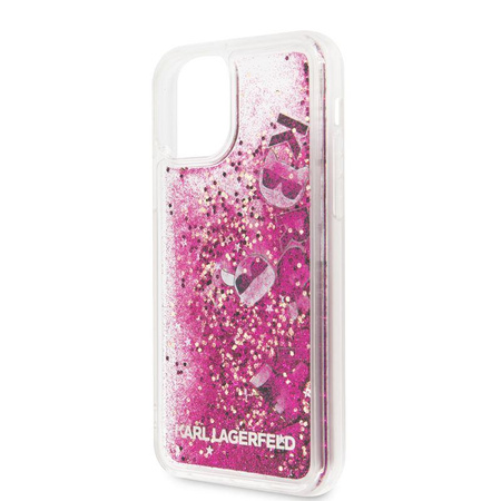 Karl Lagerfeld Glitter Liquid Floatting Charms - Coque pour iPhone 11 (Floatting Charms rose)