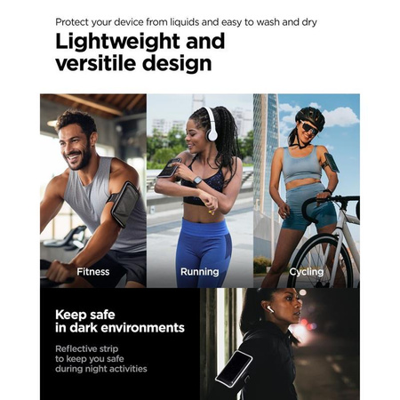 Spigen A703 Dynamic Shield Armband - Tasche / Sportarmband für Smartphone bis zu 6,9" (schwarz)