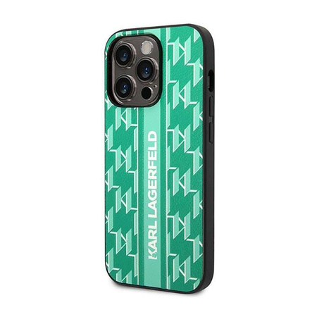 Karl Lagerfeld Monogram Stripe - iPhone 14 Pro Max tok (zöld)
