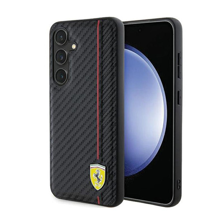 Ferrari Carbon Printed Line - pouzdro pro Samsung Galaxy S24 (černé)