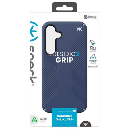 Speck Presidio2 Grip - Étui Samsung Galaxy S24+ (Bleu côtier / Gris poussière)