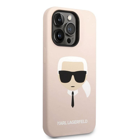 Karl Lagerfeld Silicone Iconic Karl`s Head MagSafe - pouzdro pro iPhone 14 Pro (růžové)