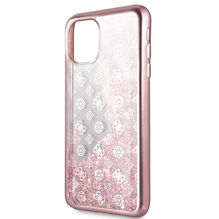 Guess 4G Peony Liquid Glitter - Coque iPhone 11 Pro Max (rose)