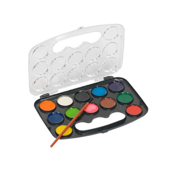 Topwrite - Set von Farben auf Wasserbasis 12 Farben + Pinsel