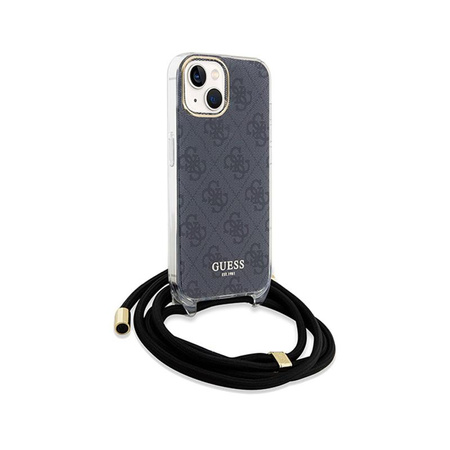 Guess Crossbody Cord 4G Print - iPhone 15 Case (black)