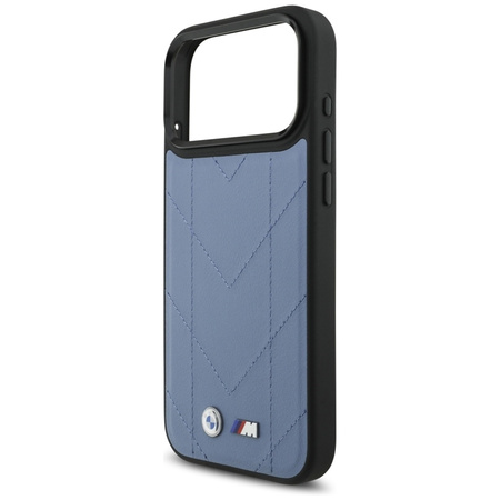 Prošívaný kryt BMW M s logem MagSafe pro iPhone 17 Pro Max (modrý)