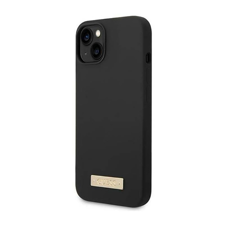 Guess Silicone Logo Plate MagSafe - iPhone 14 Case (black)