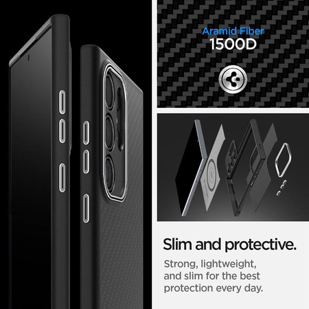 Spigen Enzo Aramid - Samsung Galaxy S24 Ultra Gehäuse (Schwarz)
