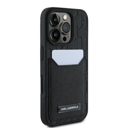Karl Lagerfeld Cardslots Monogramm - iPhone 16 Pro Max Tasche (schwarz)