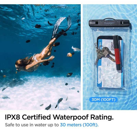 Spigen A610 Universal Waterproof Float Case - Étui pour smartphones jusqu'à 6,9" (transparent)