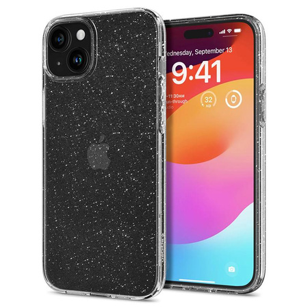Spigen Liquid Crystal Glitter - pouzdro pro iPhone 15 Plus (průhledné)