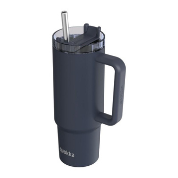 Quokka Stream - Mug thermique 950 ml en acier inoxydable avec paille (Graphite)