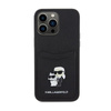 Karl Lagerfeld Saffiano Cardslot Karl & Choupette Metal Logo - iPhone 15 Pro Max Case (black)