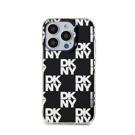 DKNY IML Checkered Mono Pattern - Coque pour iPhone 15 Pro Max (noir)