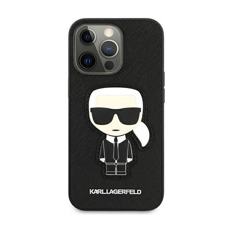 Karl Lagerfeld Saffiano Ikonik Patch - Etui iPhone 13 Pro (czarny)