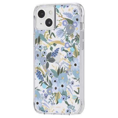 Rifle Paper Clear MagSafe - iPhone 14 Plus tok (Garden Party kék)
