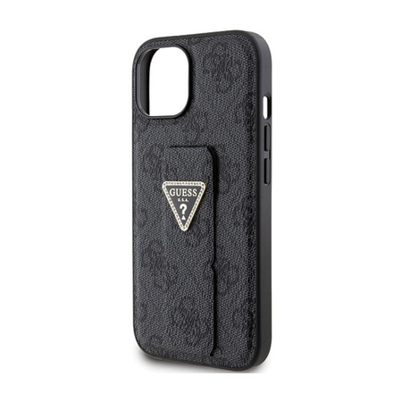 Guess Grip Stand 4G Triangle Strass Logo - Etui iPhone 15 (czarny)