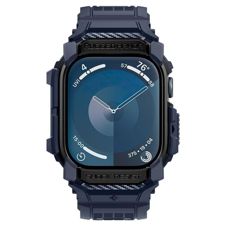 Spigen Rugged Armor Pro - Armband mit Hülle für Apple Watch 10 46 mm (Marineblau)