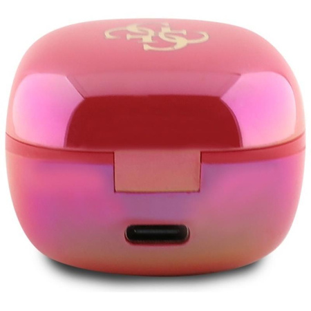 Guess 4G nyomtatott logó - TWS Bluetooth fejhallgató + töltőtáska (fukszia)