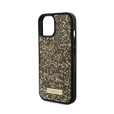 Guess Rhinestone Metal Logo - Coque iPhone 15 (jaune)