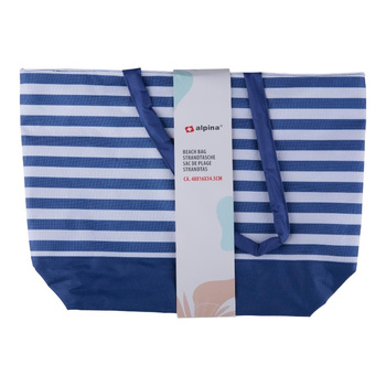 Alpina - Striped Beach Bag 49.3x16x34 cm (Navy / White)