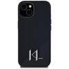 Karl Lagerfeld Silicone Shadow Metal Initial MagSafe - Hülle für iPhone 15 (schwarz)