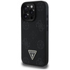 Guess szemcsés Hot Stamp Peony Triangle Logo MagSafe - tok iPhone 16 Pro (fekete)
