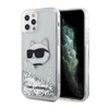 Karl Lagerfeld Liquid Glitter NFT Choupette Head - Coque iPhone 12 / iPhone 12 Pro (argent)