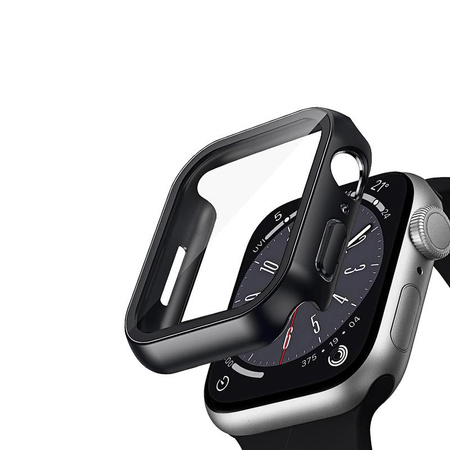 Hybridní pouzdro Crong - Pouzdro se sklem pro Apple Watch 41 mm (černé)