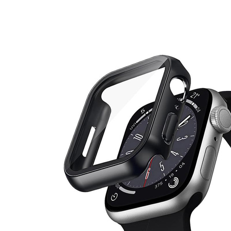 Crong Hybrid Watch tok - tok üveggel Apple Watch 44mm-es órához (fekete)