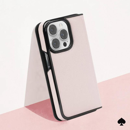Kate Spade New York Wrap Folio tok - Bőr tok iPhone 15 Pro Max (Pale Vellum)