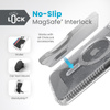 Speck Presidio Lux Grip ClickLock & Magsafe - Coque pour iPhone 15 Plus (Transparente / Finition Chrome / Argent Serein)