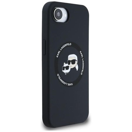 Karl Lagerfeld Silicone Karl & Choupette Heads MagSafe - Case for iPhone 16e (black)