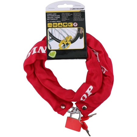 Dunlop - Anti-theft bicycle clasp 90 cm (Red)