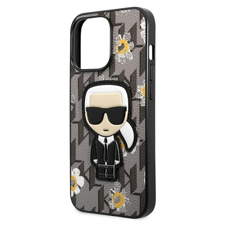Karl Lagerfeld Iconic Karl Flower - pouzdro pro iPhone 13 Pro (šedé)