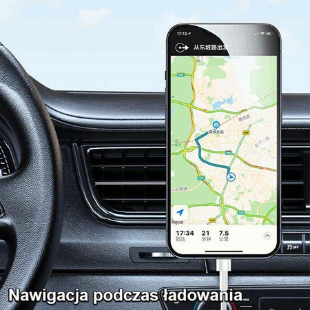 USAMS US-CD170 - Mágneses autós tartó 15W vezeték nélküli töltéssel (fekete)