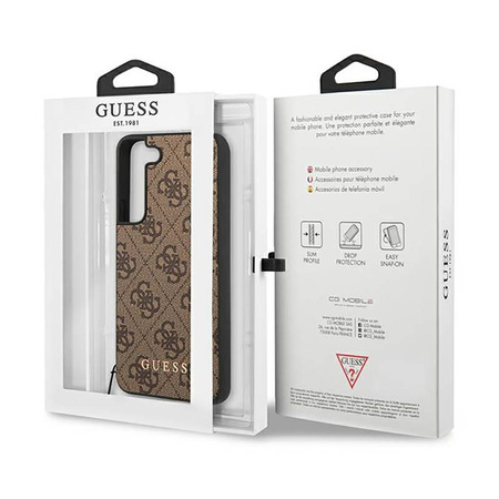 Kolekce Guess 4G Charms - pouzdro pro Samsung Galaxy S23+ (hnědé)