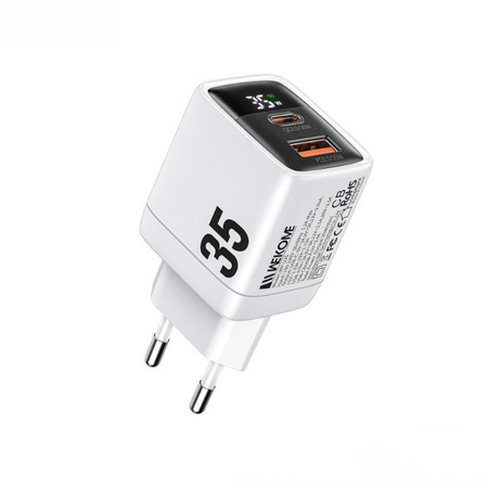 WEKOME WP-U25 Tint Series - Ładowarka sieciowa USB-C & USB-A Super Fast Charger GaN 35W (Biały)