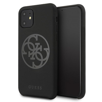 Guess Silicone 4G Tone to Tone - iPhone 11 Hülle (Schwarz)