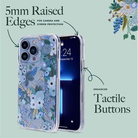 Rifle Paper Clear - iPhone 14 Pro Max Case (Garden Party Blue)