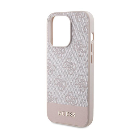 Guess 4G Bottom Stripe Metal Logo Collection - iPhone 15 Pro Case (pink)