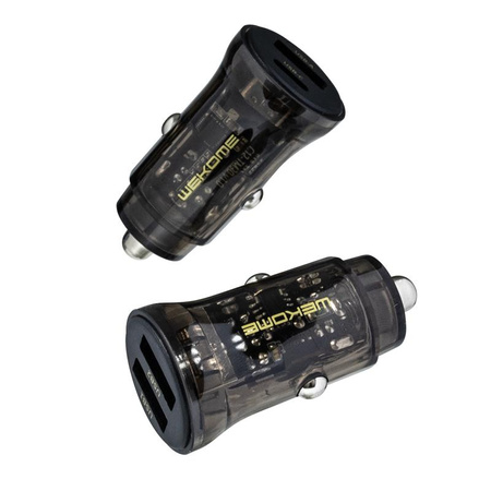 WEKOME WP-C40 Vanguard Series - nabíječka do auta 2 x USB s rychlým nabíjením 15W (černá / průhledná)