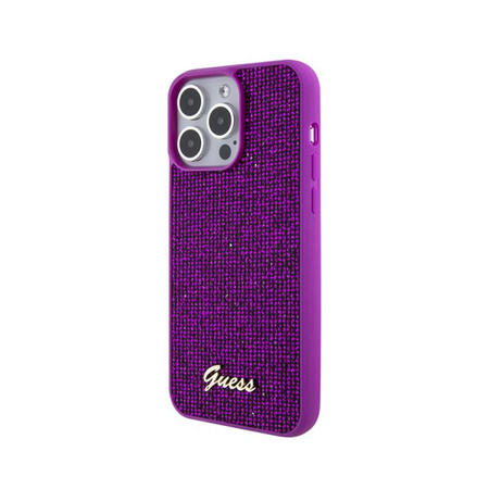 Guess Disco Metal Script - pouzdro pro iPhone 15 Pro Max (fuchsiová)
