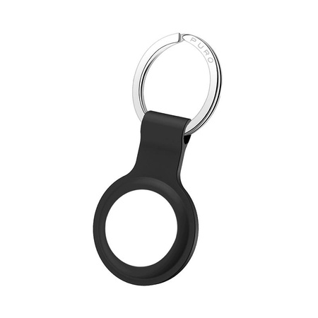 PURO ICON tok - Szilikon kulcstartó az Apple AirTaghez (fekete)