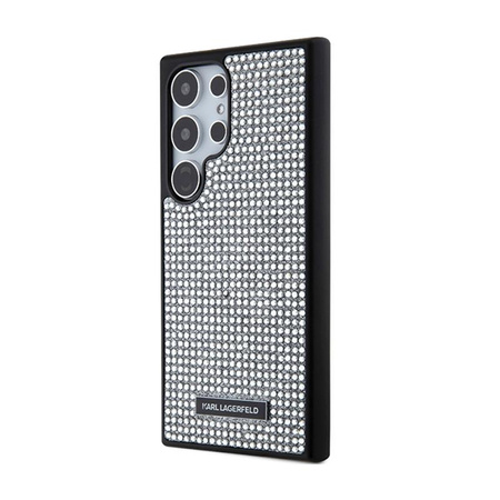 Karl Lagerfeld Rhinestone Metal Logo - pouzdro pro Samsung Galaxy S24 Ultra (stříbrné)