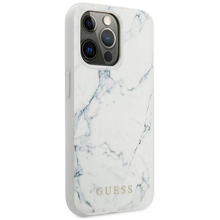 Guess Marble - pouzdro pro iPhone 13 Pro (bílé)