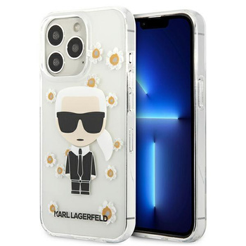 Karl Lagerfeld Iconic Karl Flower - Coque pour iPhone 13 Pro (Transparent)
