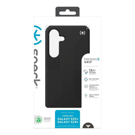 Speck Presidio2 Grip - Schutzhülle für Samsung Galaxy S25+ / 24+ (Schwarz/Schiefergrau/Weiß)